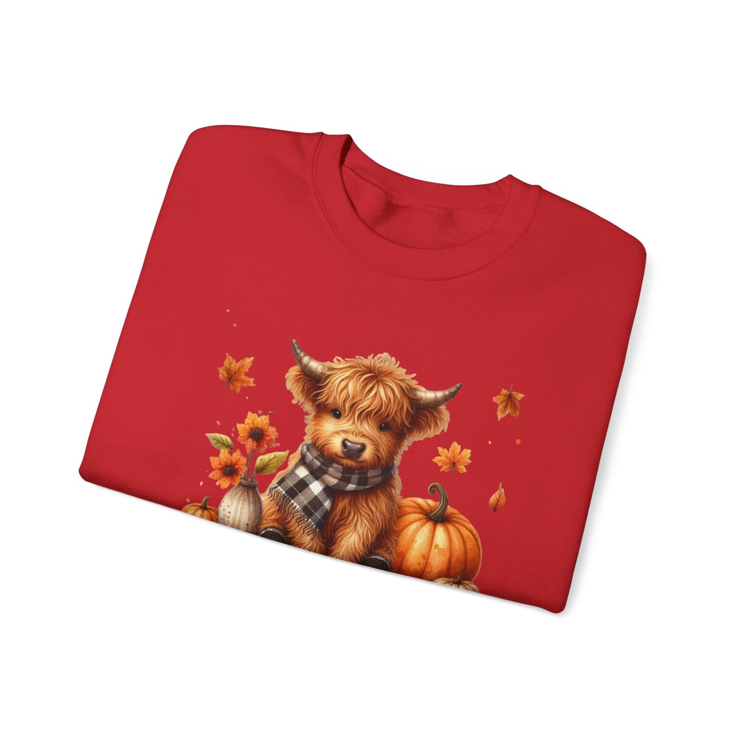 Sweatshirt Autumn Wear Funny Crewneck Pullover Fall Fashion Farm Style Cozy  Casual Outfit Highland Cow Design Print Comfort Wear Cotton Blend