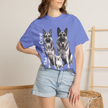 German Shepherd Family T-Shirt — Trio Dog Portrait Tee