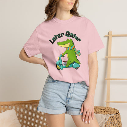 Later Gator After While Gator T-Shirt Cute Cartoon Alligator Scooter Tee Gift