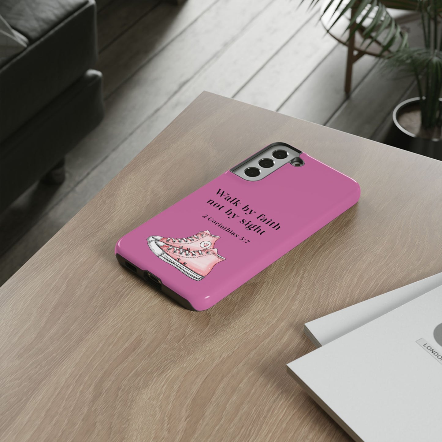 Cellphone Cae Faith-Inspired Phone Case Inspirational Gift Bible Verse Accessory Pink Converse Design Christian Phone Cover