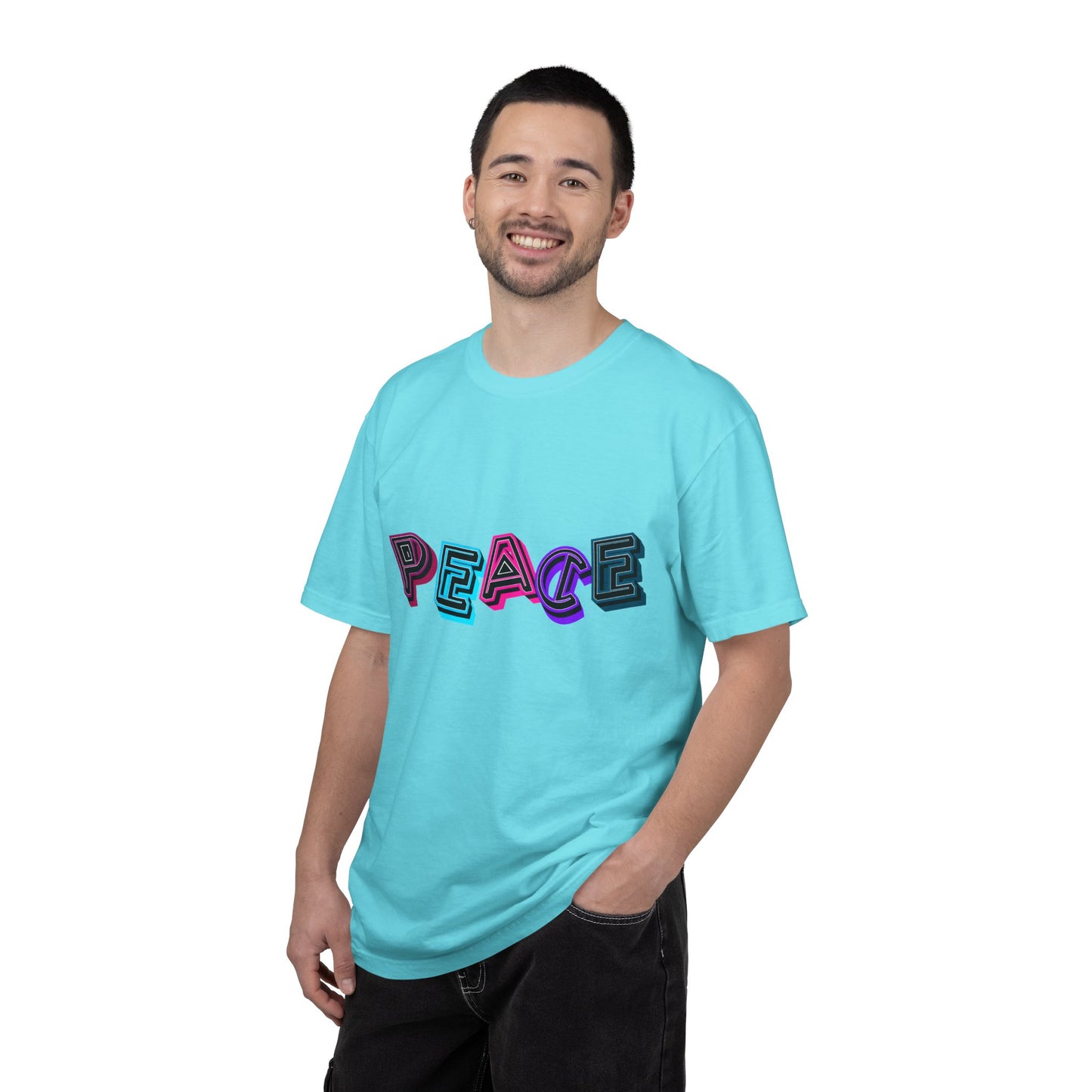 T-Shirt Vibrant Peace Heart T-Shirt Unisex Graphic Tee Summer Festival Wear Gift for Music Lovers Casual Everyday Top