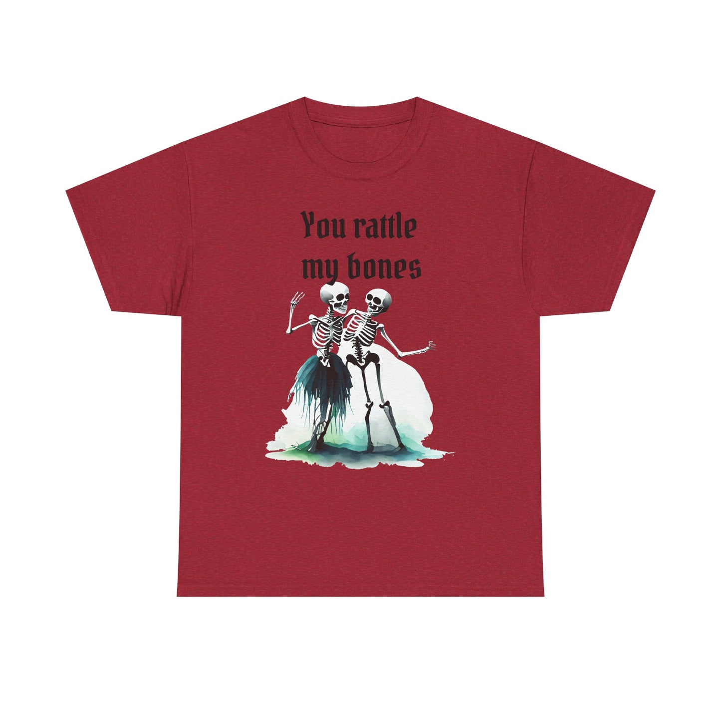 T-Shirt Skeleton Dance Tee  You Rattle My Bones Halloween Shirt Unisex Graphic Tee Cute Skeleton Costume Spooky Season Apparel