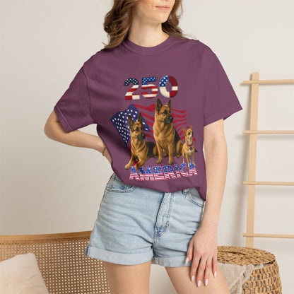 250 America German Shepherds Patriotic T-Shirt
