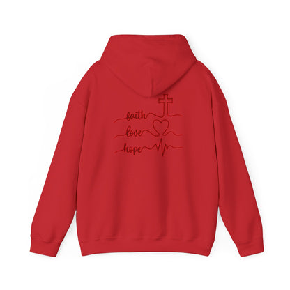 Sweatshirt Faith & Love Heavy Blend Hoodie Unisex Sweatshirt for Inspiration and Comfort Christian Religious Gift