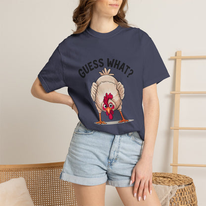 Chicken Butt T-Shirt "Guess What? Chicken Butt!" Funny Novelty Tee Conversation Starter Humorous Statement