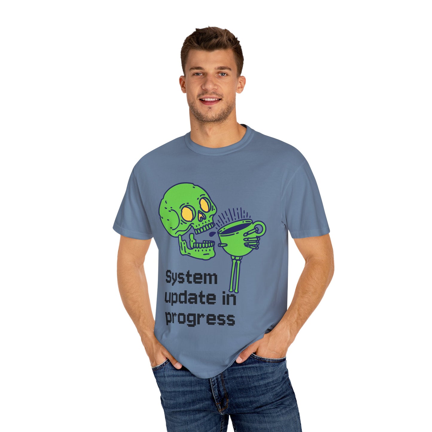 T-Shirt Funny Skeleton T-Shirt Unisex Graphic Tee Halloween Shirt Casual Wear Gift for Tech Lovers Humor Apparel