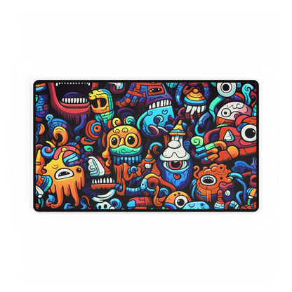 Colorful Doodle Monsters Desk Mat — Vibrant Gaming & Work Mouse Pad