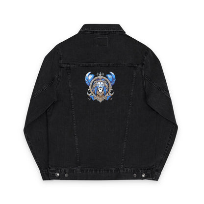 Denim Jacket Embroidered Unisex Denim Jacket Boho Style Jacket Denim Outerwear for Him Casual Jacket Unique Gift for Her