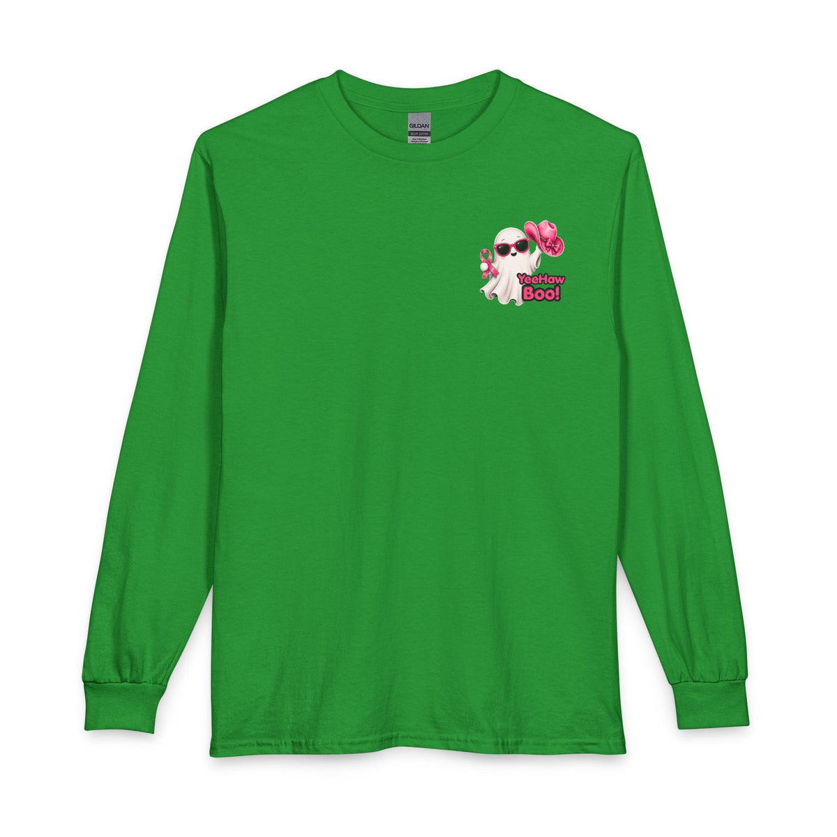 Breast Cancer Awareness Long Sleeve — "In October We Wear Pink" Ghost Tee