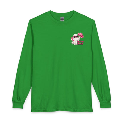 Breast Cancer Awareness Long Sleeve — "In October We Wear Pink" Ghost Tee