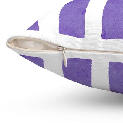 Chosen 1 Thess 1:4 Decorative Throw Pillow — Purple Striped Faith Accent