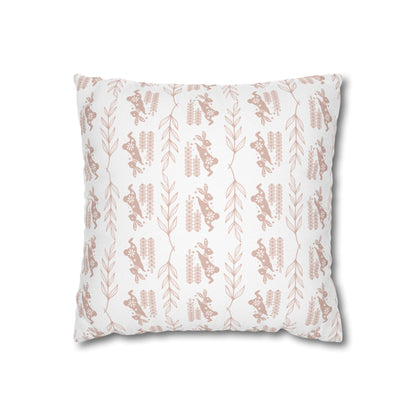 Boho Blush Floral Throw Pillowcase