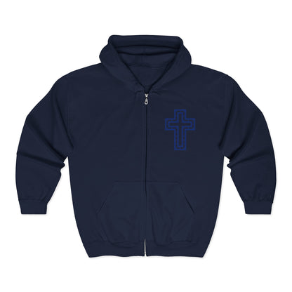 Sweatshirt Faith-Inspired Zip Hoodie Unisex Cross Design Sweatshirt Inspirational Gift Casual Wear Religious Apparel Cozy Layering
