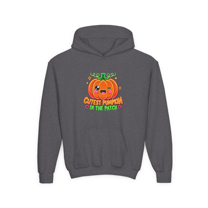 Youth Hoodie — "Cutest Pumpkin in the Patch" Cute Halloween Pumpkin Pullover