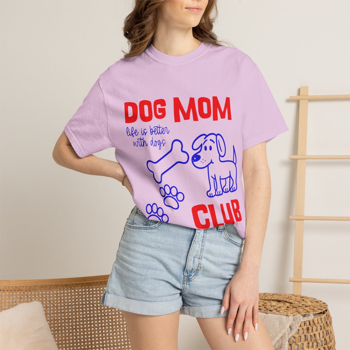 Dog Mom Club T-Shirt — Cute Paw Print & Bone Graphic Tee
