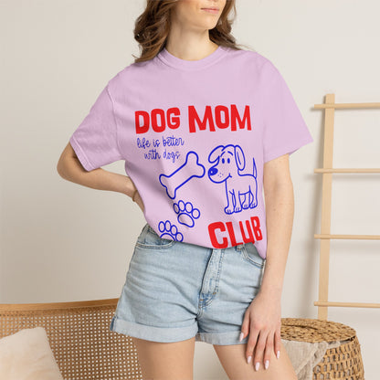 Dog Mom Club T-Shirt — Cute Paw Print & Bone Graphic Tee