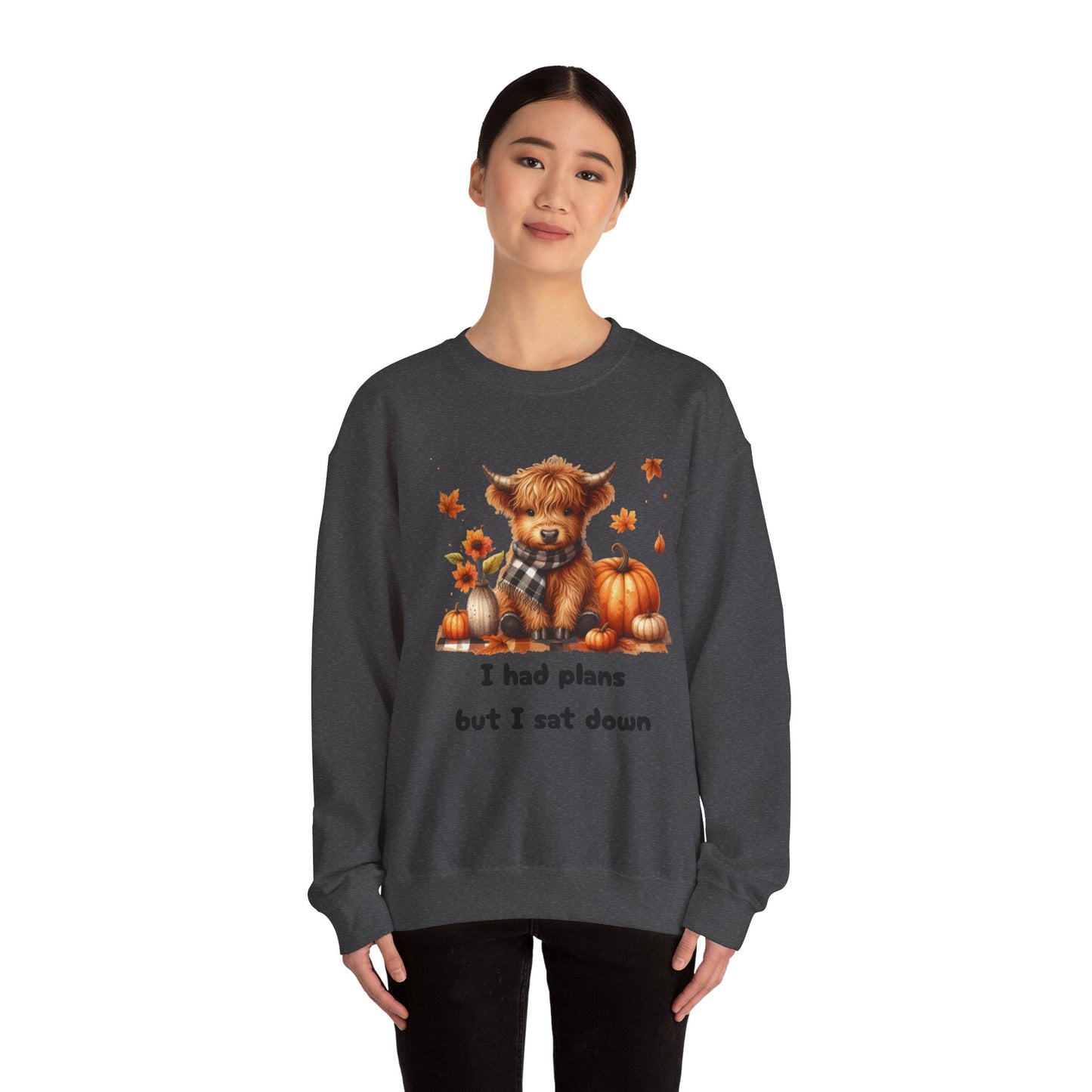 Sweatshirt Autumn Wear Funny Crewneck Pullover Fall Fashion Farm Style Cozy  Casual Outfit Highland Cow Design Print Comfort Wear Cotton Blend