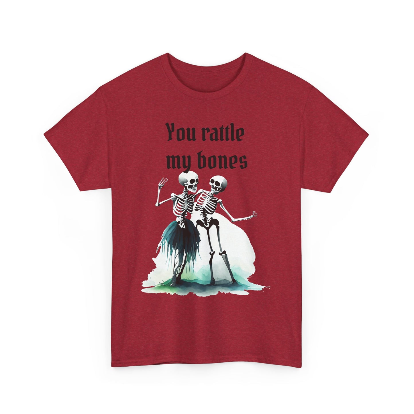 T-Shirt Skeleton Dance Tee  You Rattle My Bones Halloween Shirt Unisex Graphic Tee Cute Skeleton Costume Spooky Season Apparel