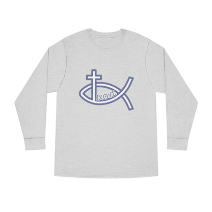Faith-Inspired Long Sleeve Crewneck Tee - Perfect for Believers, Christian Gifts, Religious Apparel, Everyday Wear, Inspirational Clothing