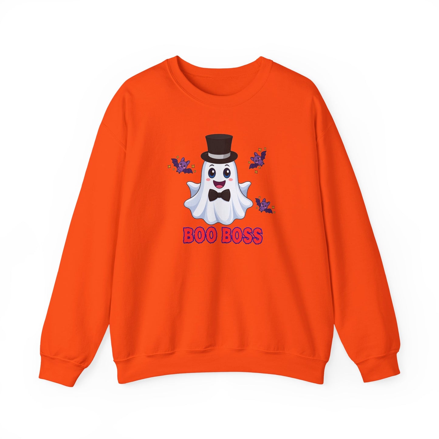 Boo Boss ghost with top hat Crewneck Sweatshirt Halloween ghost design Matching Family Apparel Fun Halloween Photo