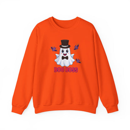 Boo Boss ghost with top hat Crewneck Sweatshirt Halloween ghost design Matching Family Apparel Fun Halloween Photo
