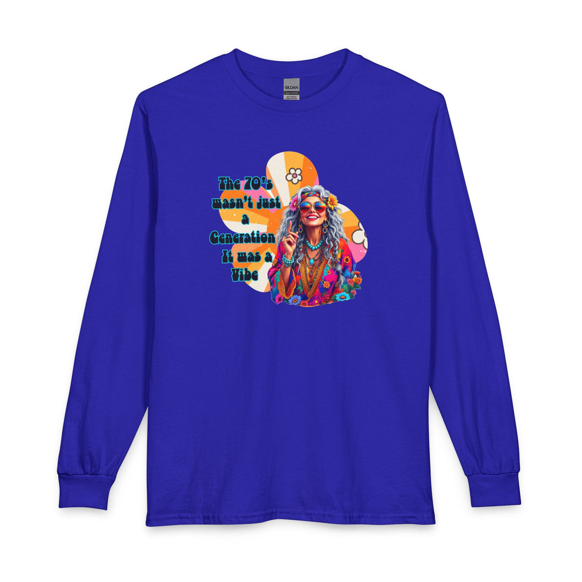 70s Hippie Long Sleeve T‑Shirt – “The 70's Wasn’t Just a Generation, It Was a Vibe”