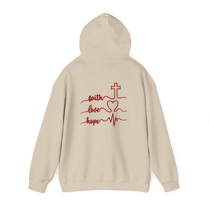 Sweatshirt Faith & Love Heavy Blend Hoodie Unisex Sweatshirt for Inspiration and Comfort Christian Religious Gift
