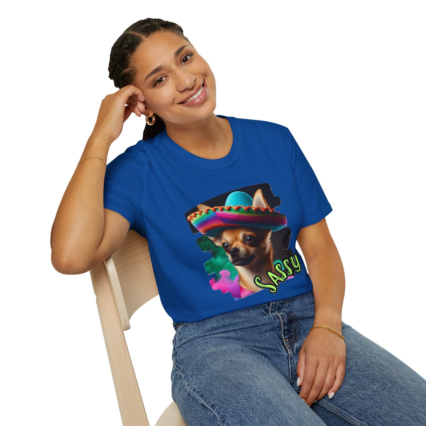 Sassy Chihuahua in Sombrero T-Shirt - Cute Mexican Dog Graphic Tee