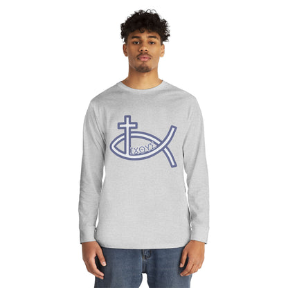 Faith-Inspired Long Sleeve Crewneck Tee - Perfect for Believers, Christian Gifts, Religious Apparel, Everyday Wear, Inspirational Clothing