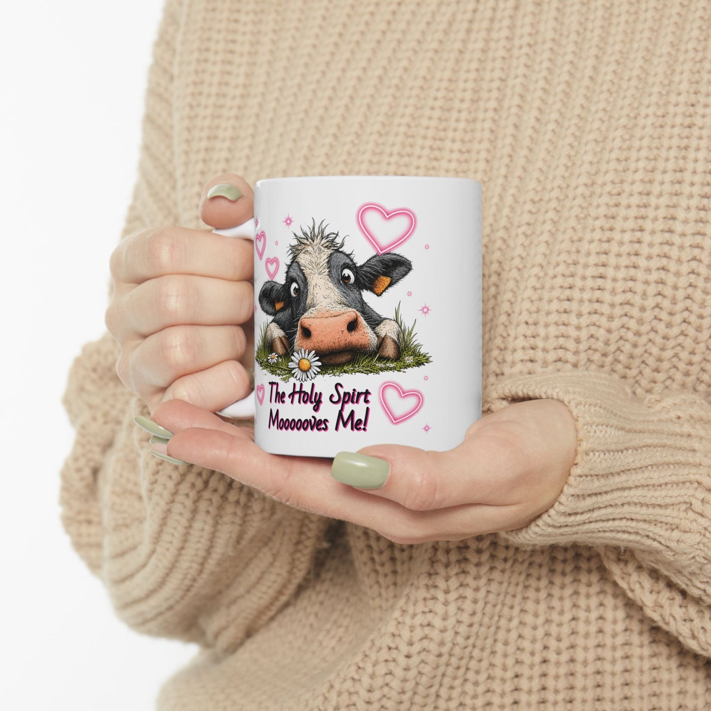 Holy Spirit Mug– Funny Faith-inspired Cow Design
