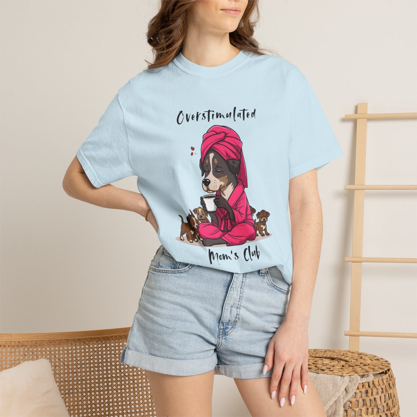 dog mom shirt, tired mama tee, overstimulated mom, mother tshirt, funny puppy shirt, puppy graphic tee, coffee lover gift, exhausted parent, dog mom gift, mama shirt, funny mom tee, puppy mom shirt...
