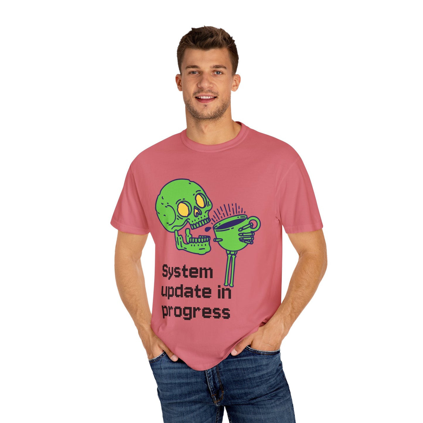 T-Shirt Funny Skeleton T-Shirt Unisex Graphic Tee Halloween Shirt Casual Wear Gift for Tech Lovers Humor Apparel