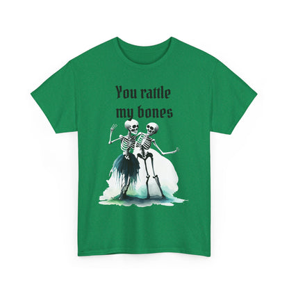T-Shirt Skeleton Dance Tee  You Rattle My Bones Halloween Shirt Unisex Graphic Tee Cute Skeleton Costume Spooky Season Apparel