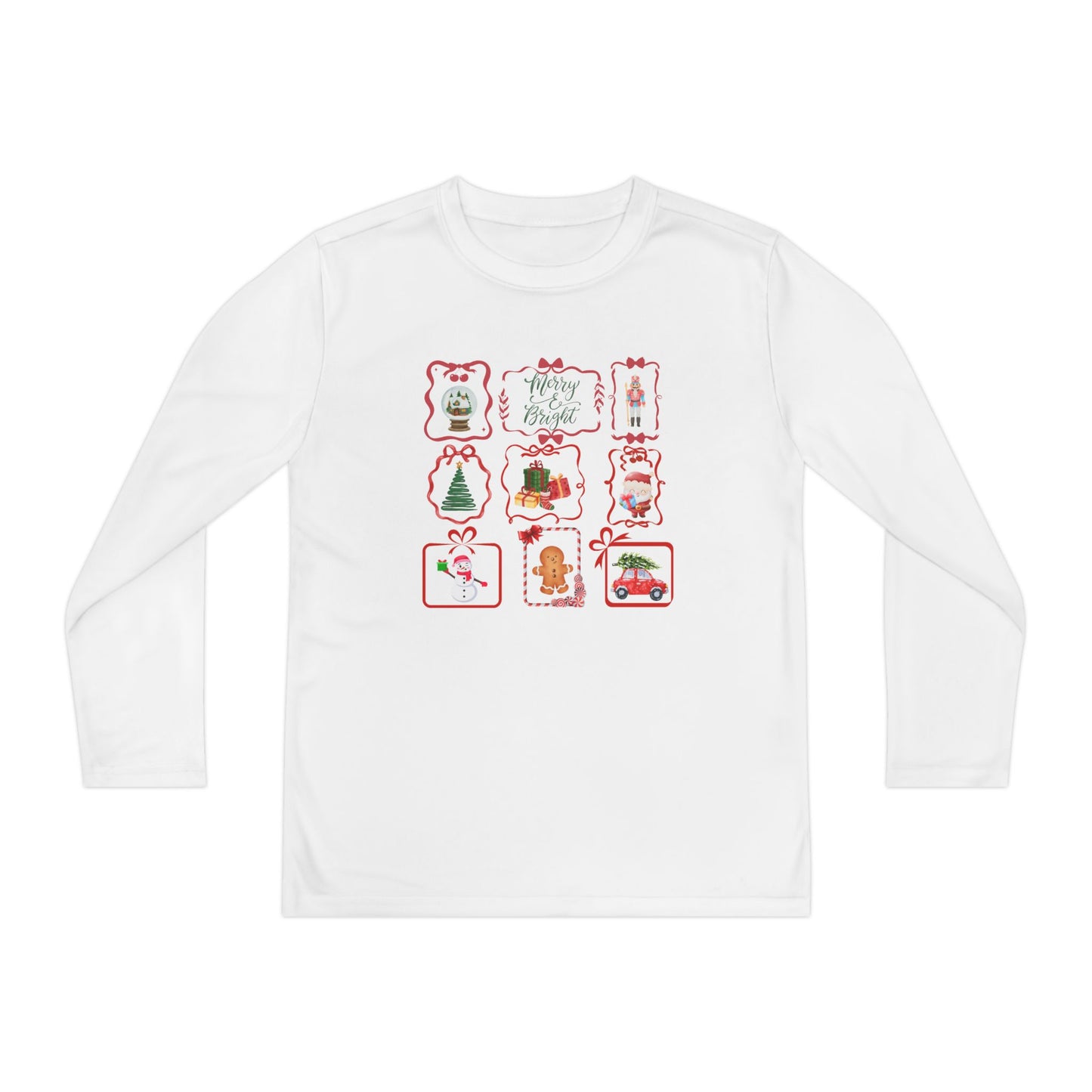 Youth Holiday Cheer Long Sleeve Tee - Christmas Gift, Kids Apparel, Seasonal Wear, Cute Holiday Outfit, Festive Shirt, Family Gatherings