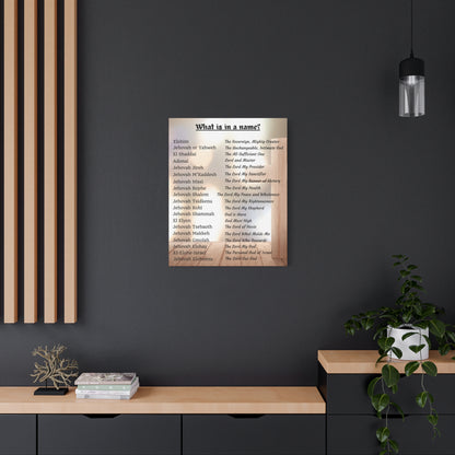 Wall Art Spiritual Print Inspirational Home Decor Religious Canvas Name of God Artwork Faith-Based Gift Idea Unique Scripture Art