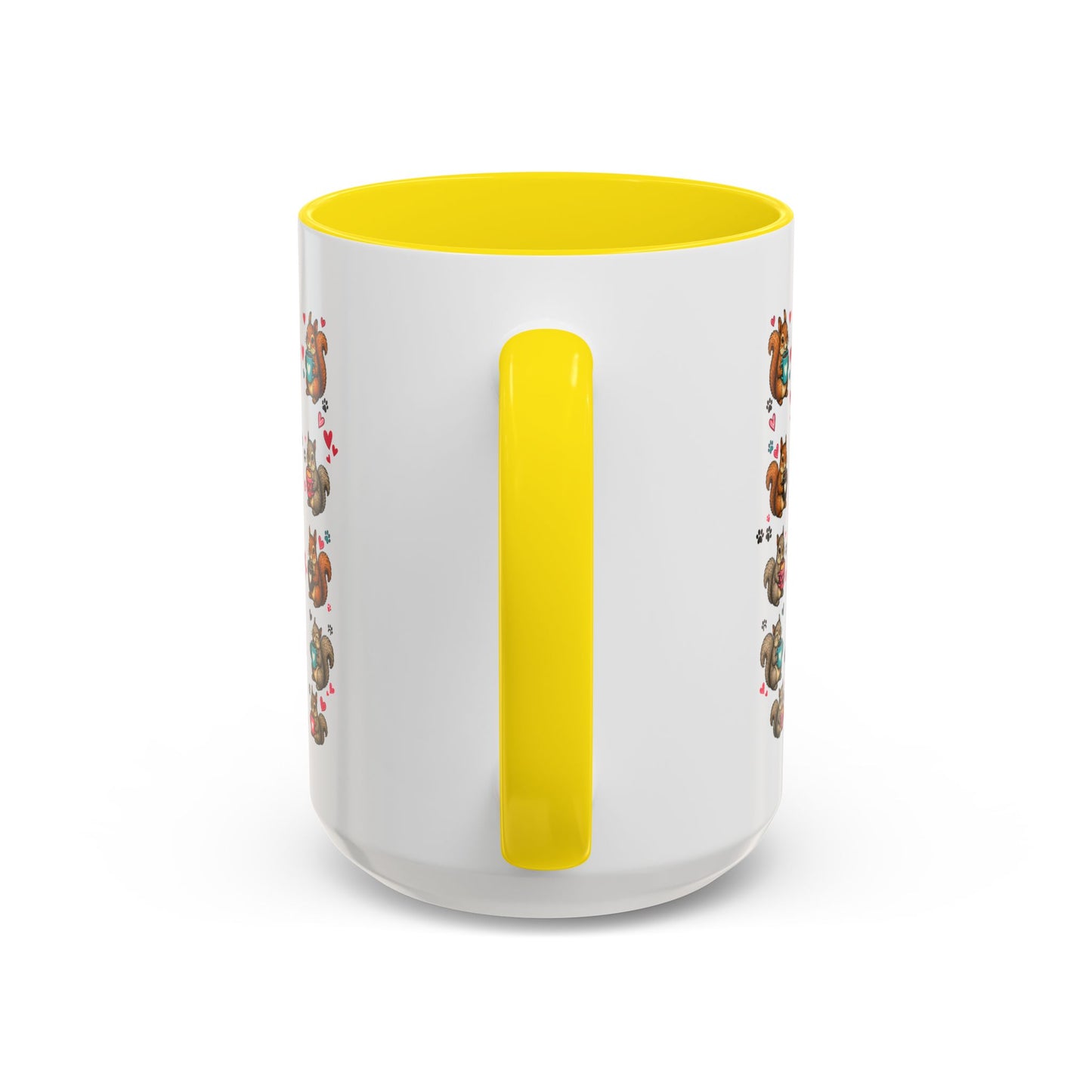 Accent Coffee Mug — "A Girl Can't Survive on Coffee Alone" Cute Squirrel Faith Mug