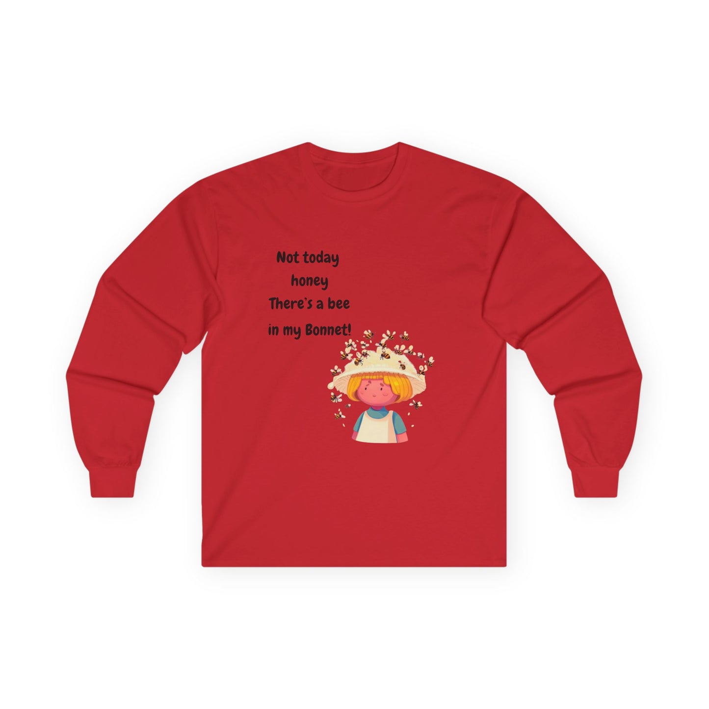 T-Shirt Unisex Long Sleeve Tee with Funny Bee Design Casual Wear Gift for Her Birthday, Summer Outfit Humorous Shirt