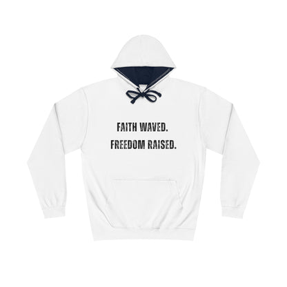 Sweatshirt Faith-Inspired Unisex Varsity Hoodie Freedom Raised Spiritual Gift Casual Wear Godly Apparel Patriotic Sweatshirt