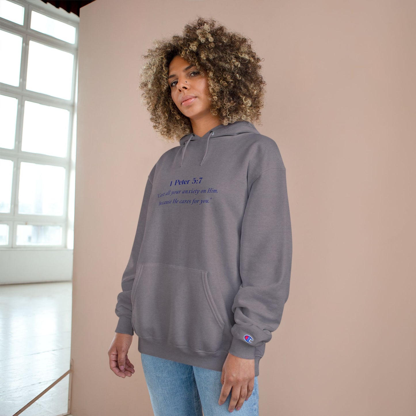 Faith-Inspired Champion Hoodie, Cozy Sweatshirt, Inspirational Gift, Christian Apparel, Religious Wear, Motivational Cozy Clothing