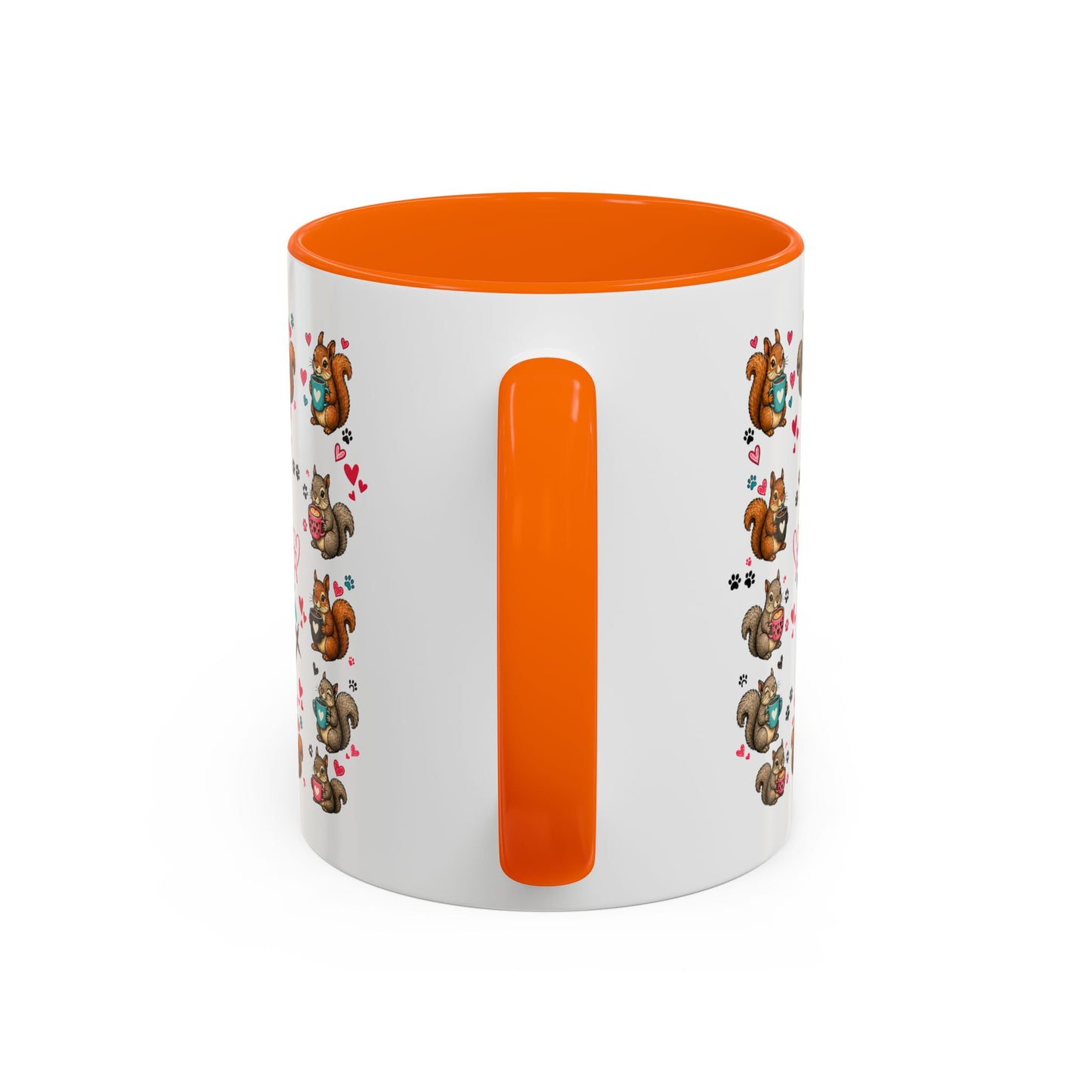 Accent Coffee Mug — "A Girl Can't Survive on Coffee Alone" Cute Squirrel Faith Mug