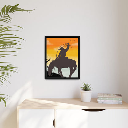 Framed Cowboy Rodeo Art Print Canvas Wall Decor Western Home Decor Rustic Cowboy Gift Equestrian Wall Art Country Themed Art Housewarming Gift