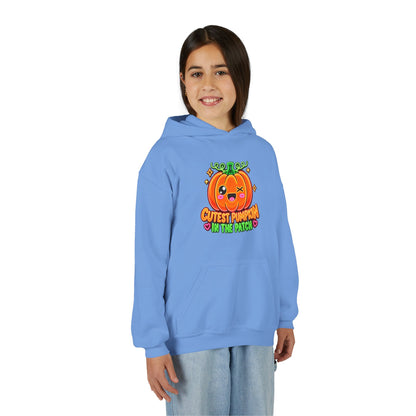 Youth Hoodie — "Cutest Pumpkin in the Patch" Cute Halloween Pumpkin Pullover