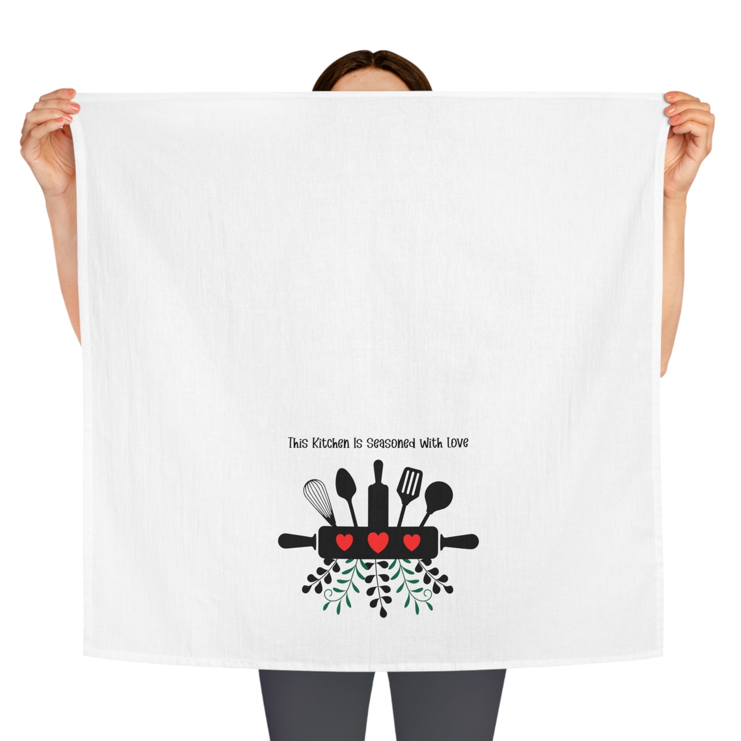 Farmhouse Kitchen Decor Dish Towel Love Message Cotton Cloth Drying Accessory Gift Idea For Kitchen Wall Decoration Tea Towel Cooking Gift