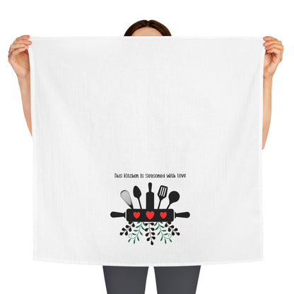 Farmhouse Kitchen Decor Dish Towel Love Message Cotton Cloth Drying Accessory Gift Idea For Kitchen Wall Decoration Tea Towel Cooking Gift