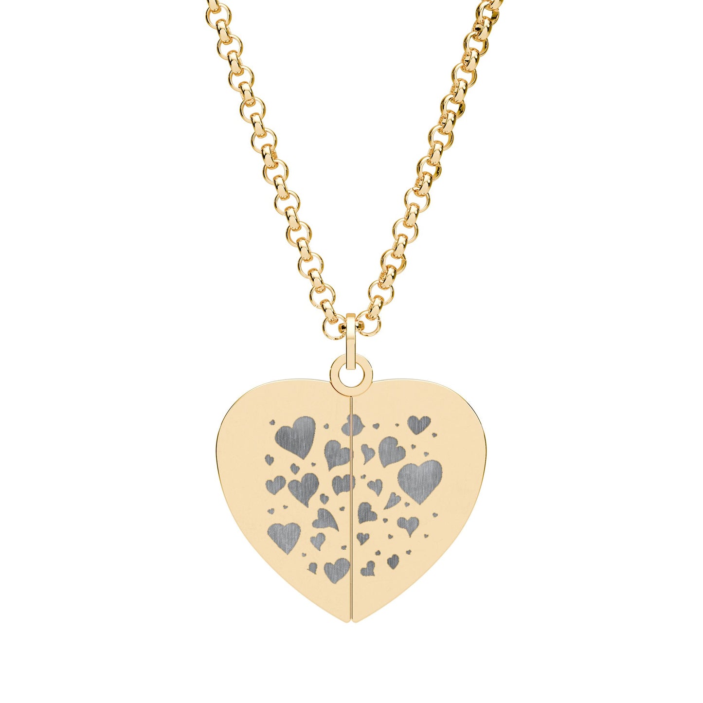 Engravable Hidden Message Heart Necklace – Split Locket with Personalized Disc