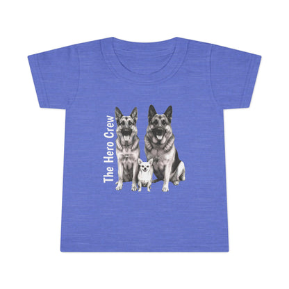 Toddler T-Shirt "The Hero Crew" German Shepherd & Pup Graphic