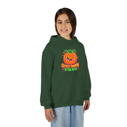 Youth Hoodie — "Cutest Pumpkin in the Patch" Cute Halloween Pumpkin Pullover