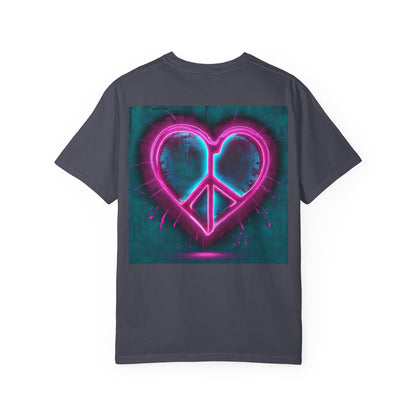 T-Shirt Vibrant Peace Heart T-Shirt Unisex Graphic Tee Summer Festival Wear Gift for Music Lovers Casual Everyday Top