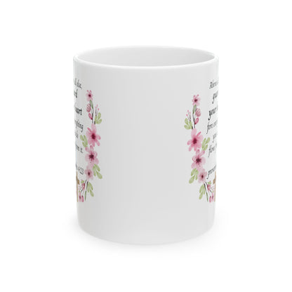 Inspirational Floral Ceramic Mug — 'Choose Joy' Coffee Cup (11oz, 15oz)