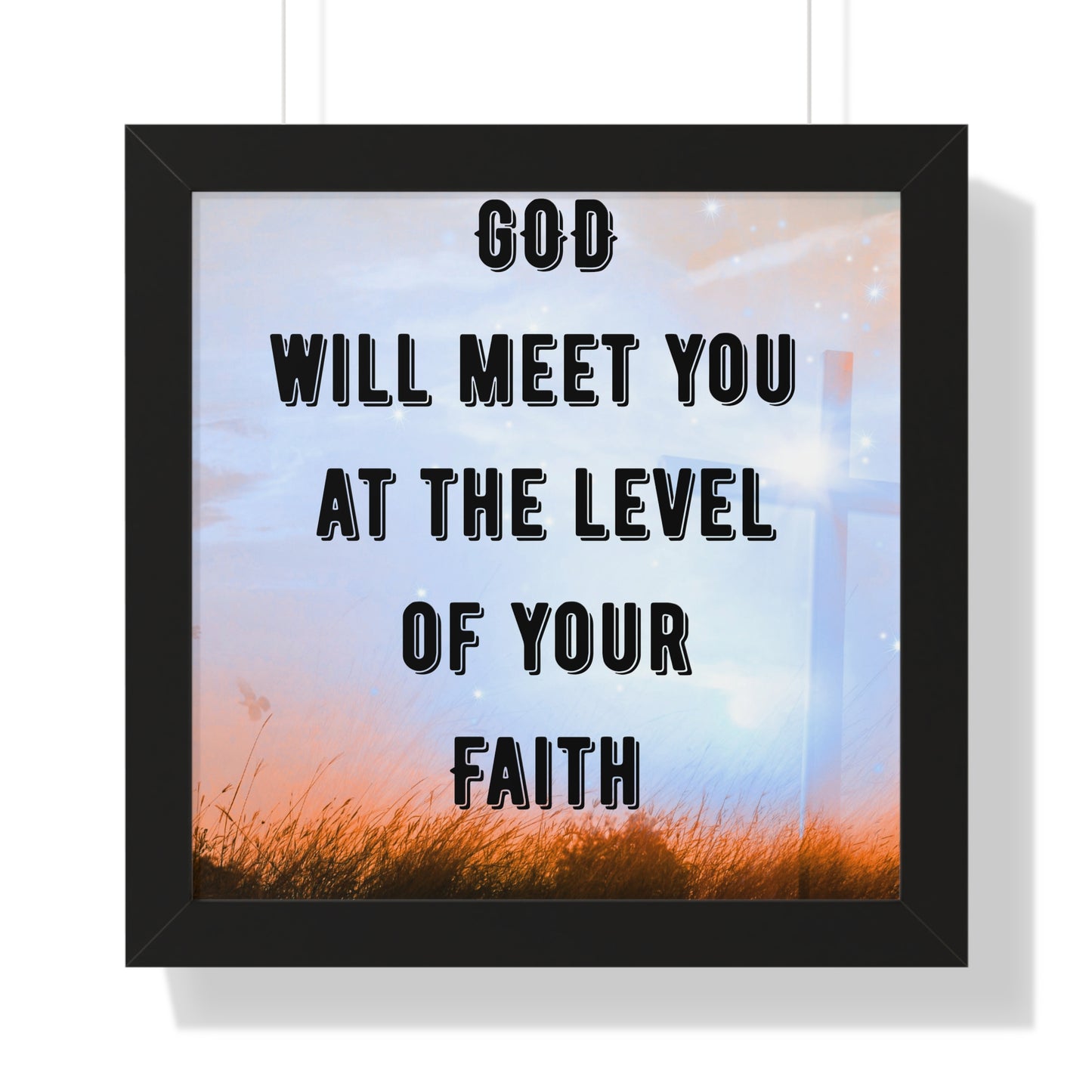 Framed Vertical Poster for Home Decor Motivational Wall Art Faith-Based Gift Spiritual Decor Inspirational Christian